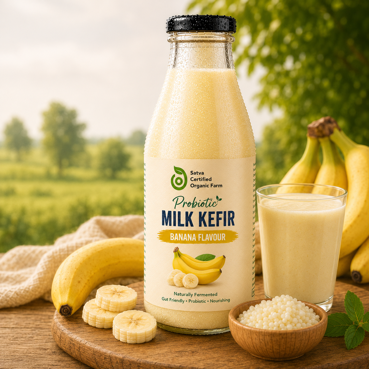 Organic Probiotic Kefir - Banana - 220 ml