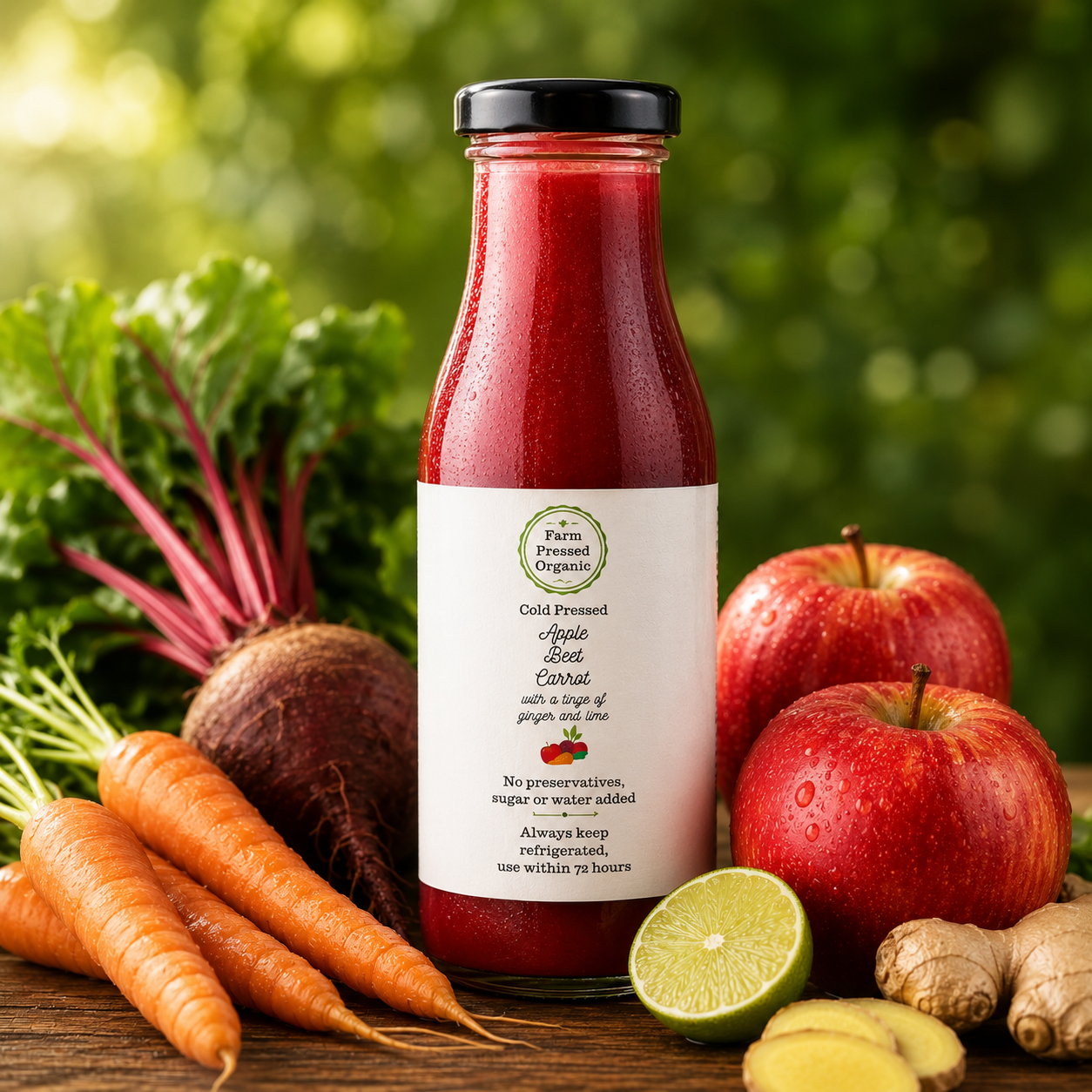 Cold Pressed Apple, Beet & Carrot Juice - 200 ml