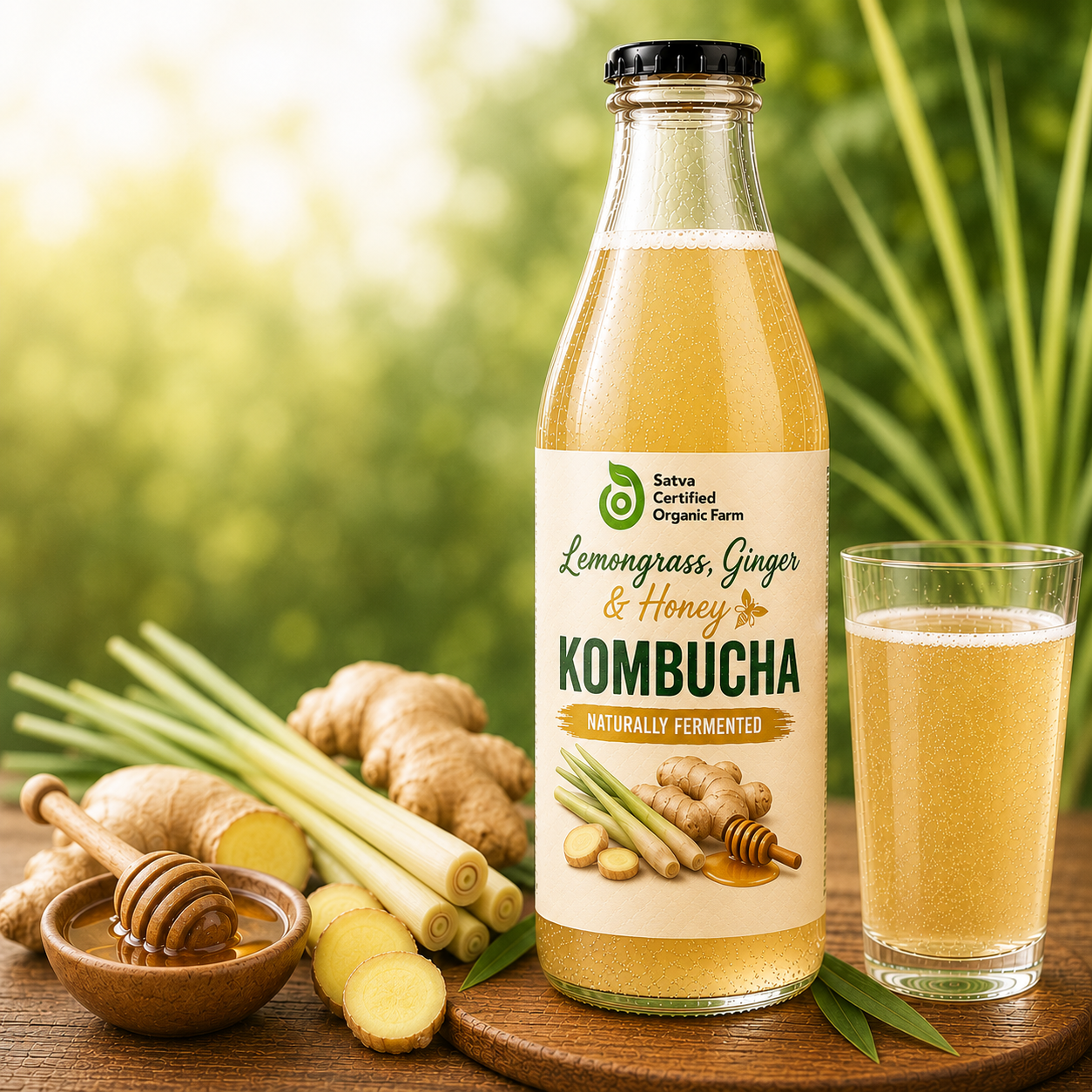 Kombucha - Lemongrass, Ginger & Honey - 350 ml