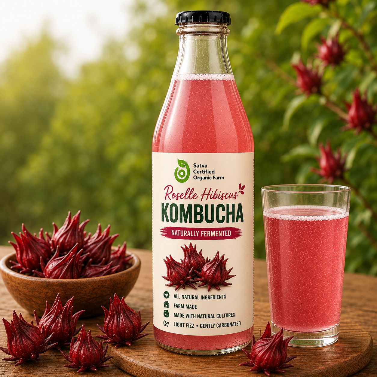 Kombucha - Roselle Hibiscus - 350 ml