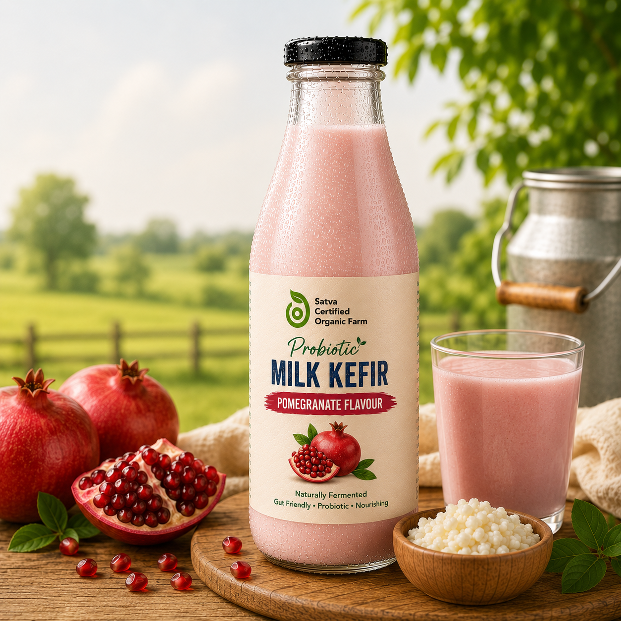 Organic Probiotic Kefir - Pomegranate - 220 ml