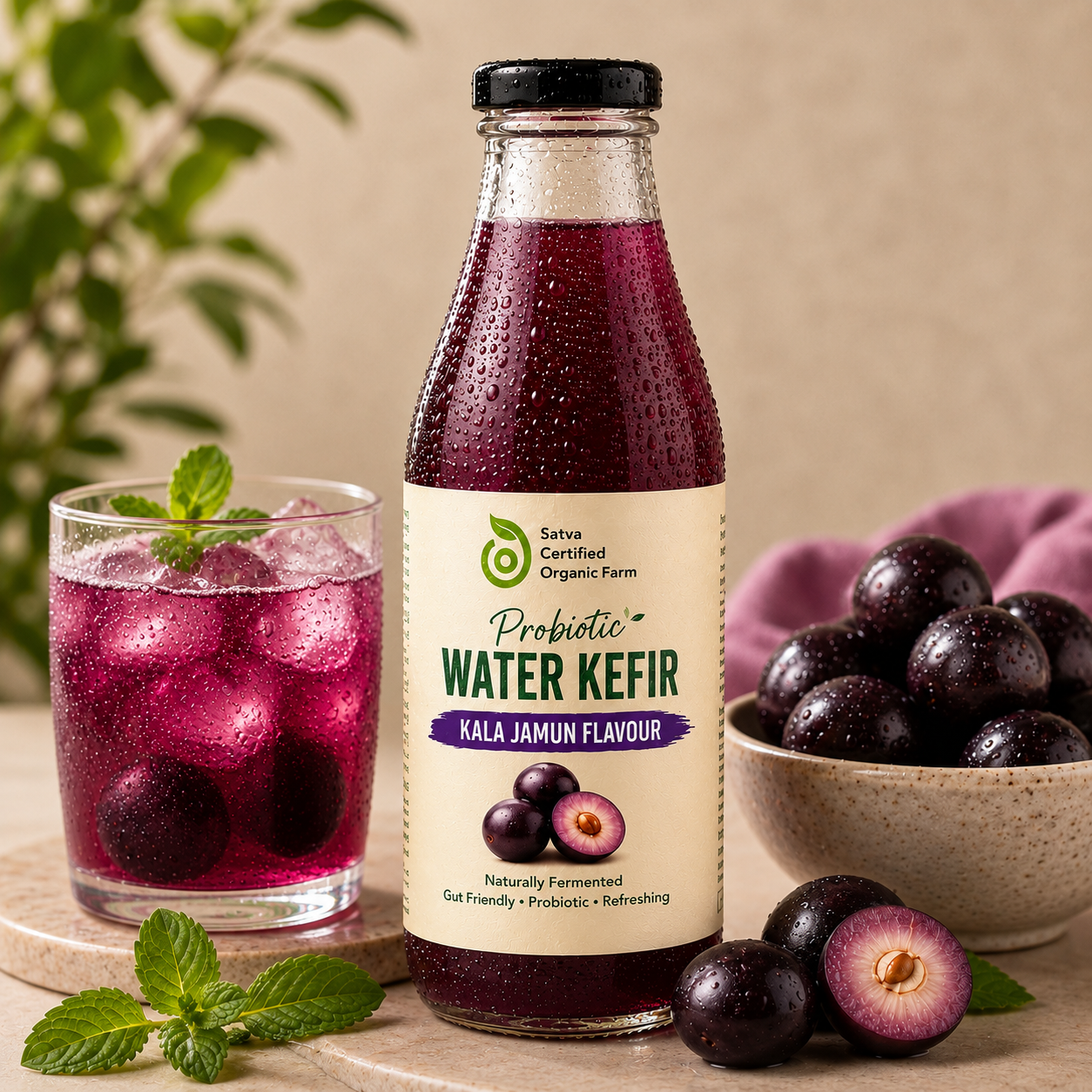 Probiotic Water Kefir - Organic Kala Jamun