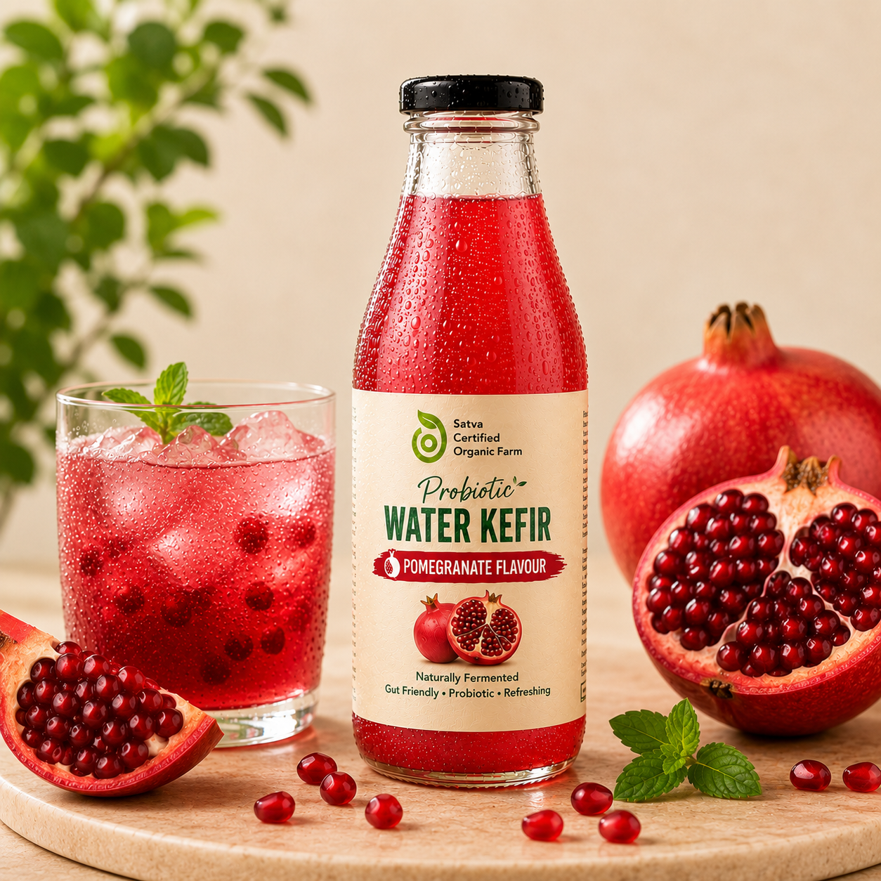 Probiotic Water Kefir - Organic Pomegranate
