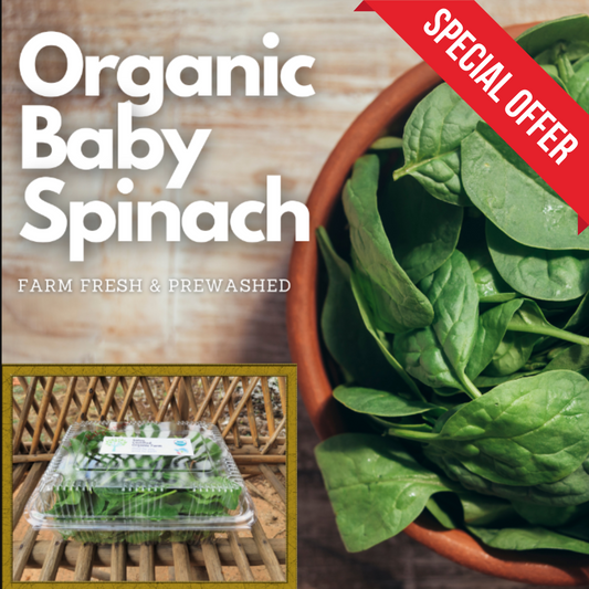 Organic Pre-Washed Baby Spinach - 200 gms