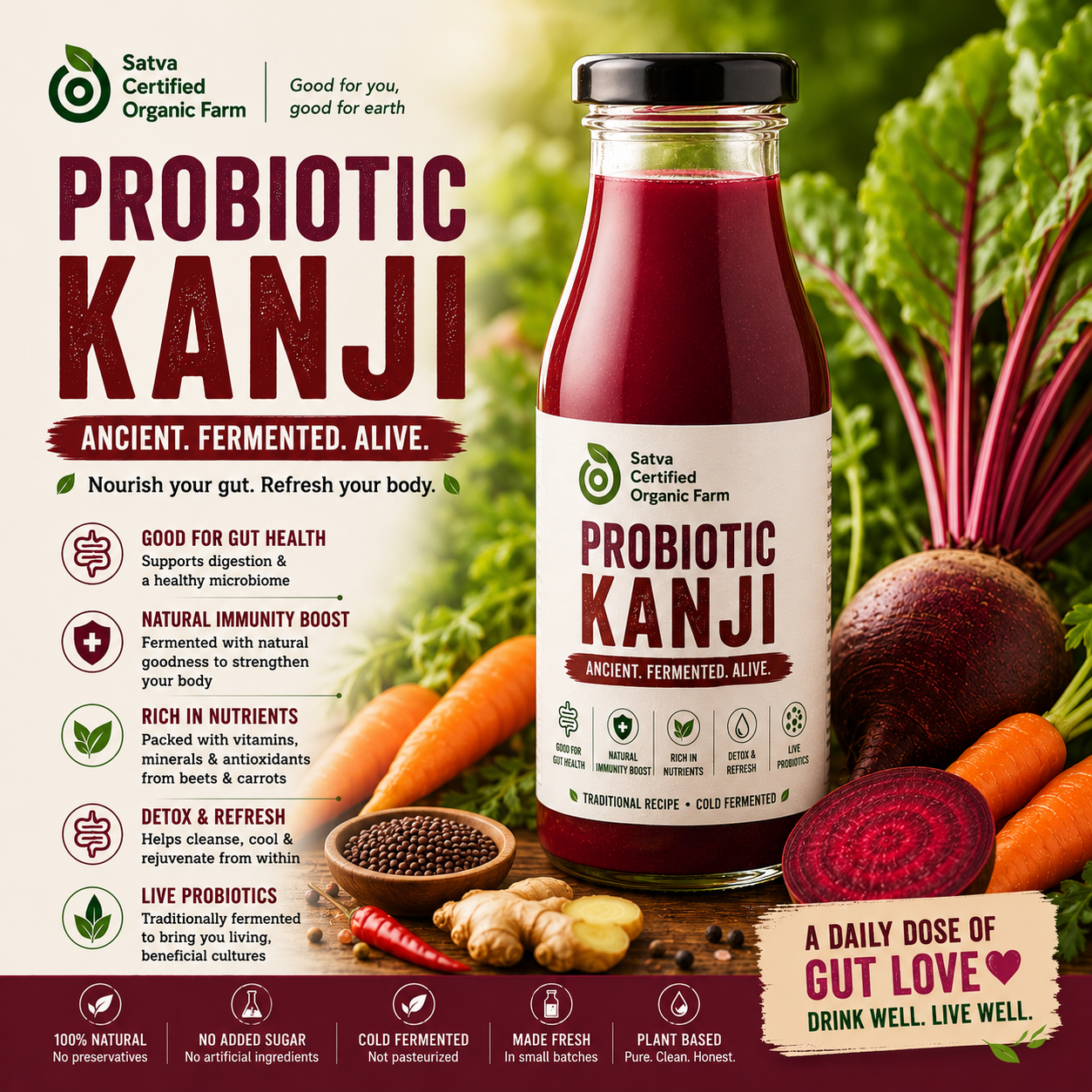 Probiotic Kanji - Organic - 350 ml (2 Servings)