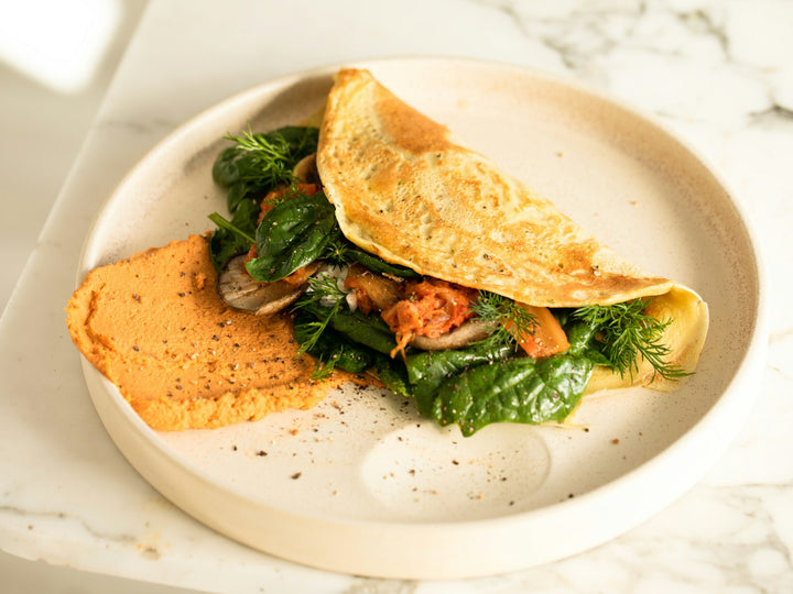 Masala Omelette with Microgreens