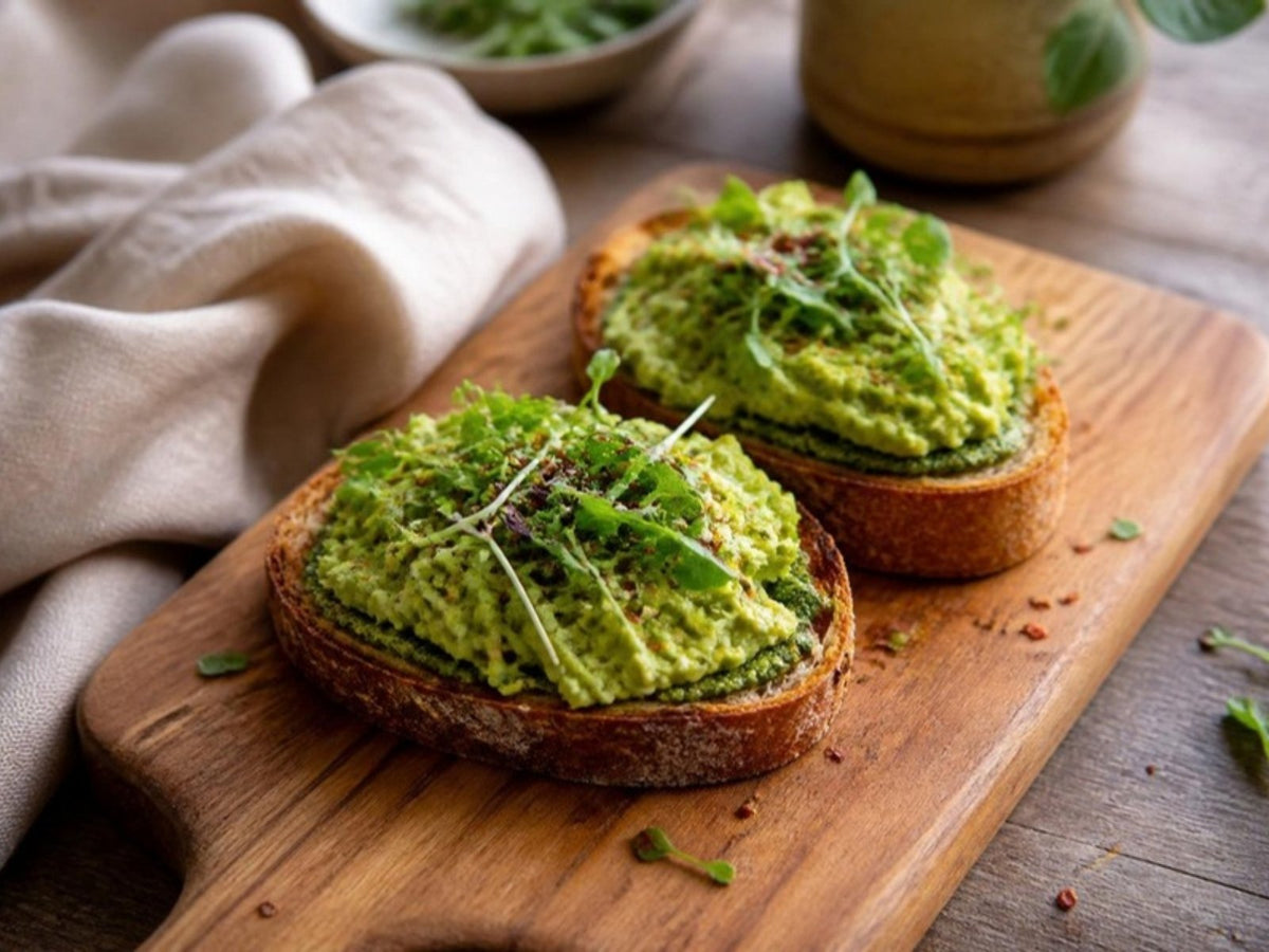 Avocado Pesto Toast with Microgreens
