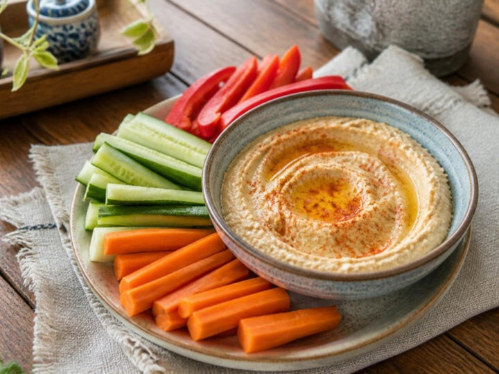 Hummus with Farm Vegetable Sticks
