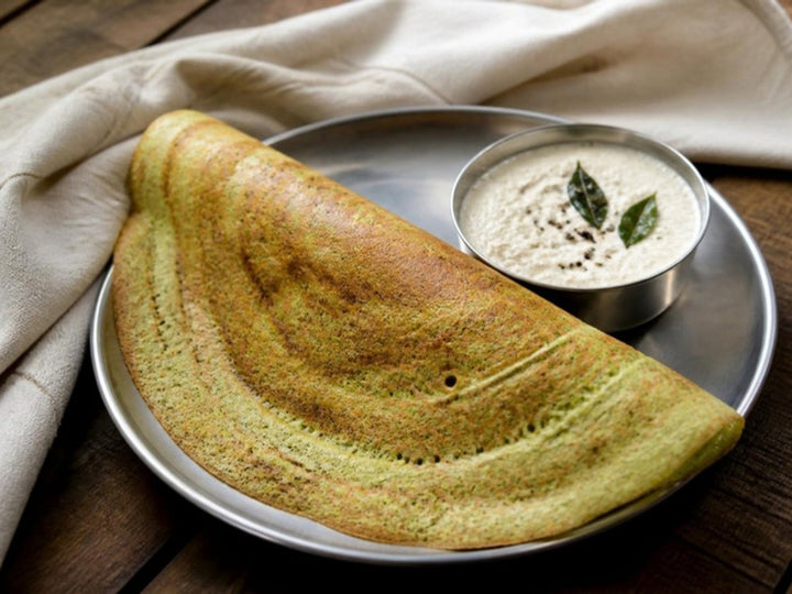Moringa Millet Dosa with Coconut Chutney