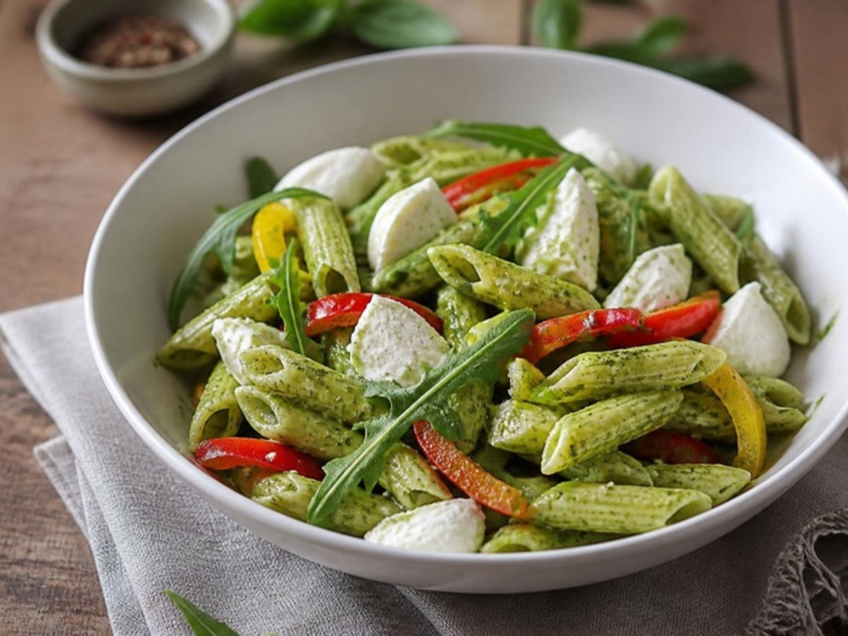 Pesto Pasta with Colour Capsicum