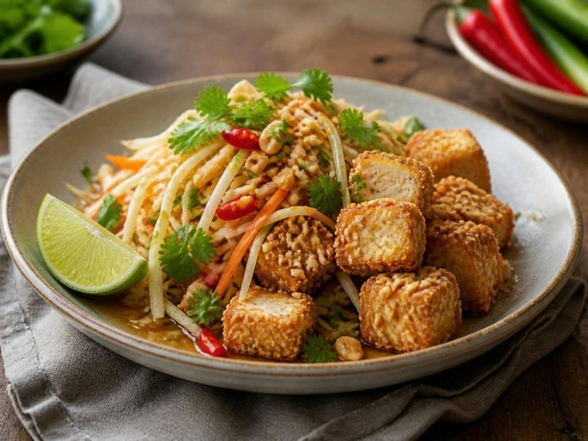 Thai Papaya Salad with Peanut Tofu