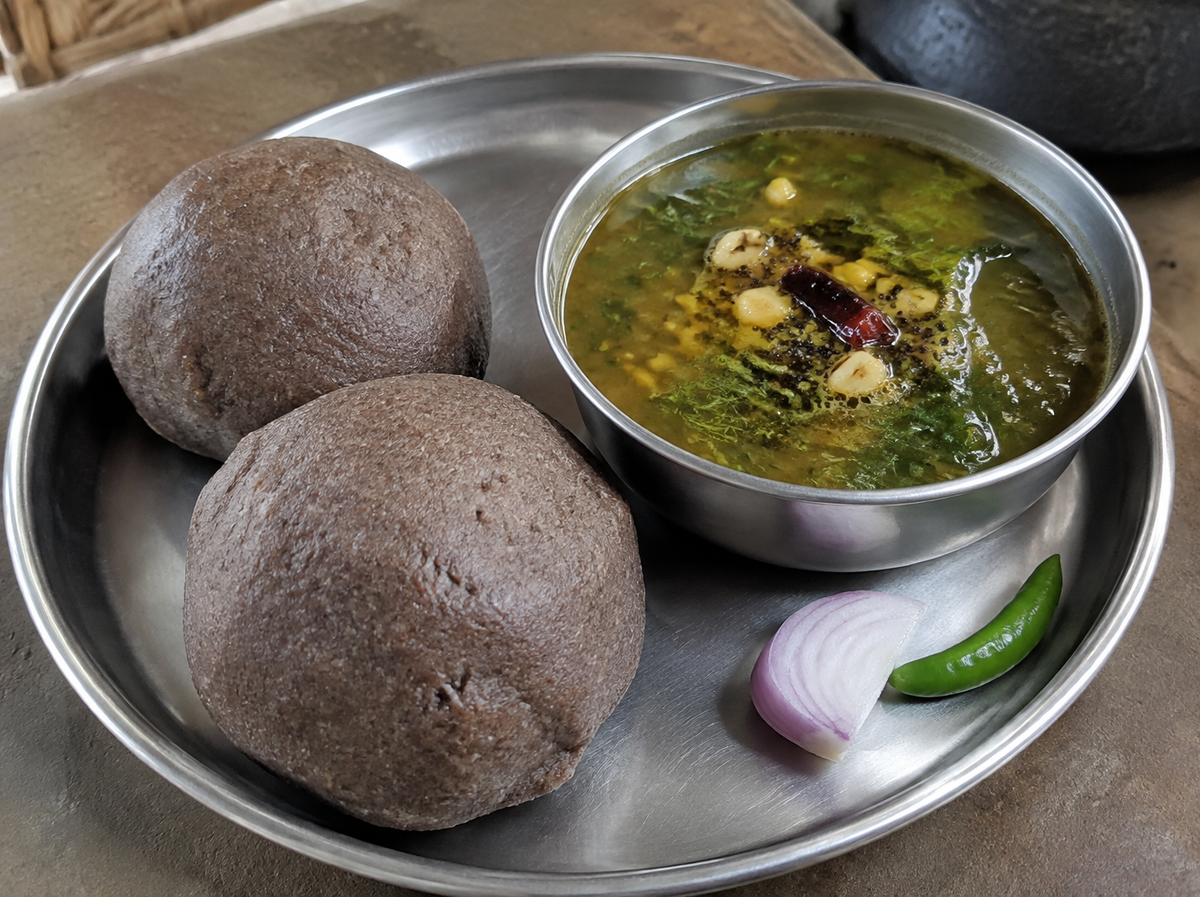 Ragi Mudde with Soppina Bassaru