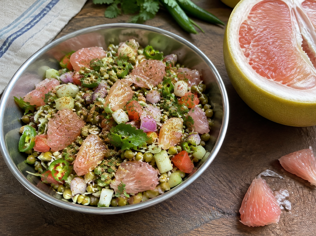 Sprout Chaat with Pomelo