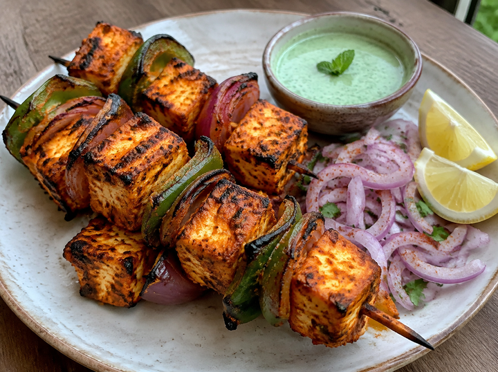 Paneer Tikka with Kefir Mint Dip