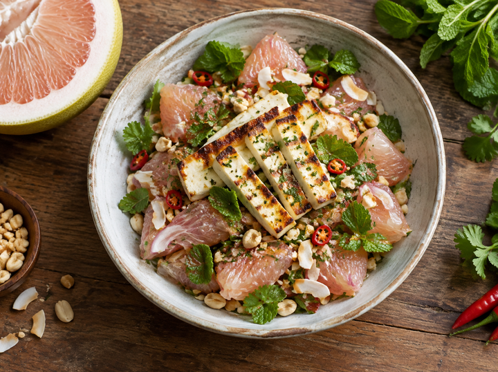Thai Pomelo Salad Bowl with Grilled Paneer